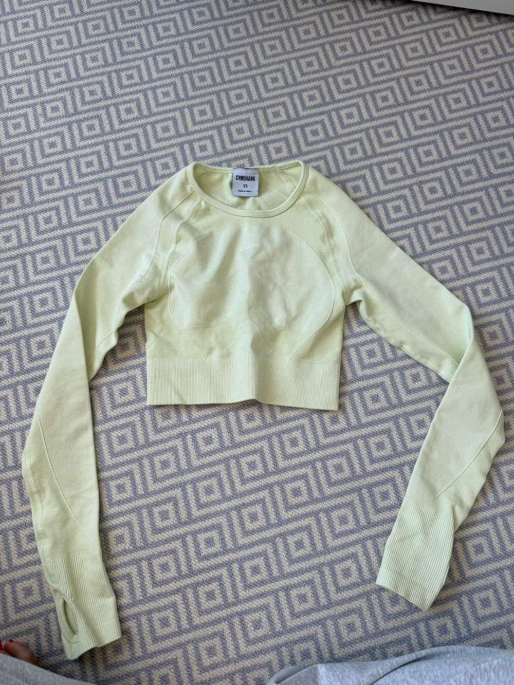 Gymshark Light Lime Cropped Long Sleeve Top